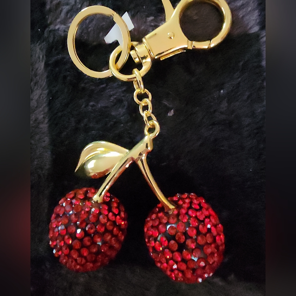 Elegant Red Cherry Purse Charm/   Keychain🍒